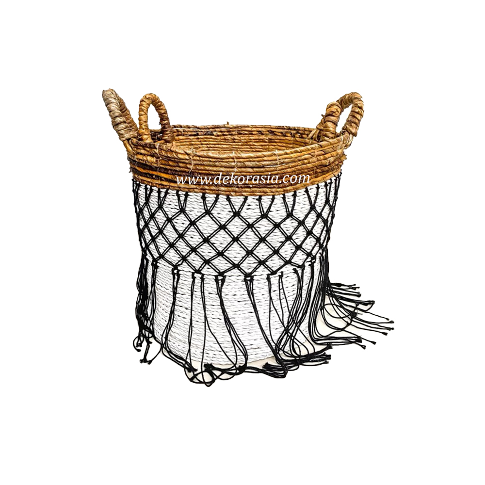 Home Decorative Natural Woven Storage Basket with Handle, Rope Banana Basket